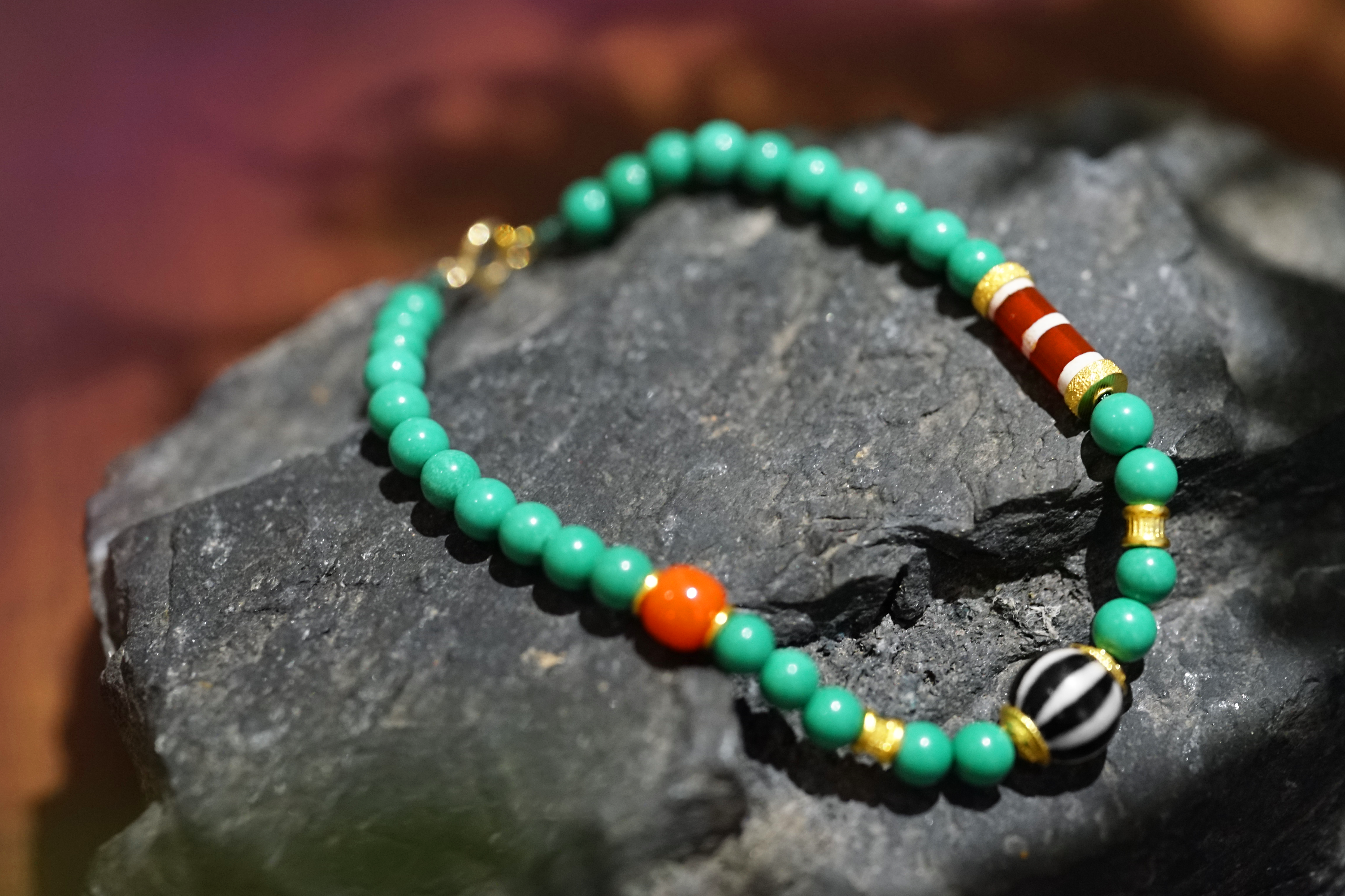 18K+足金绿松石手链 特价