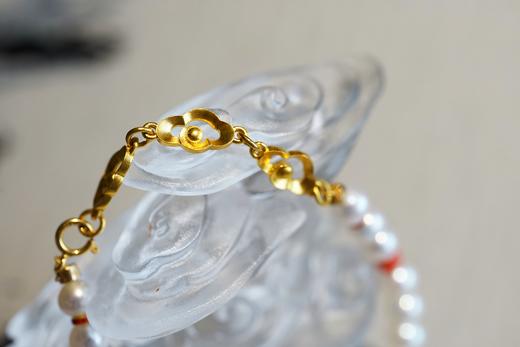 18K+足金珍珠珊瑚手链 特价 商品图1