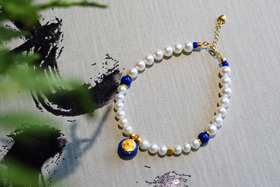 18K+足金珍珠青金石手链 特价