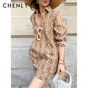 不退不换！尘衣｜25春夏老钱印花衬衫套装