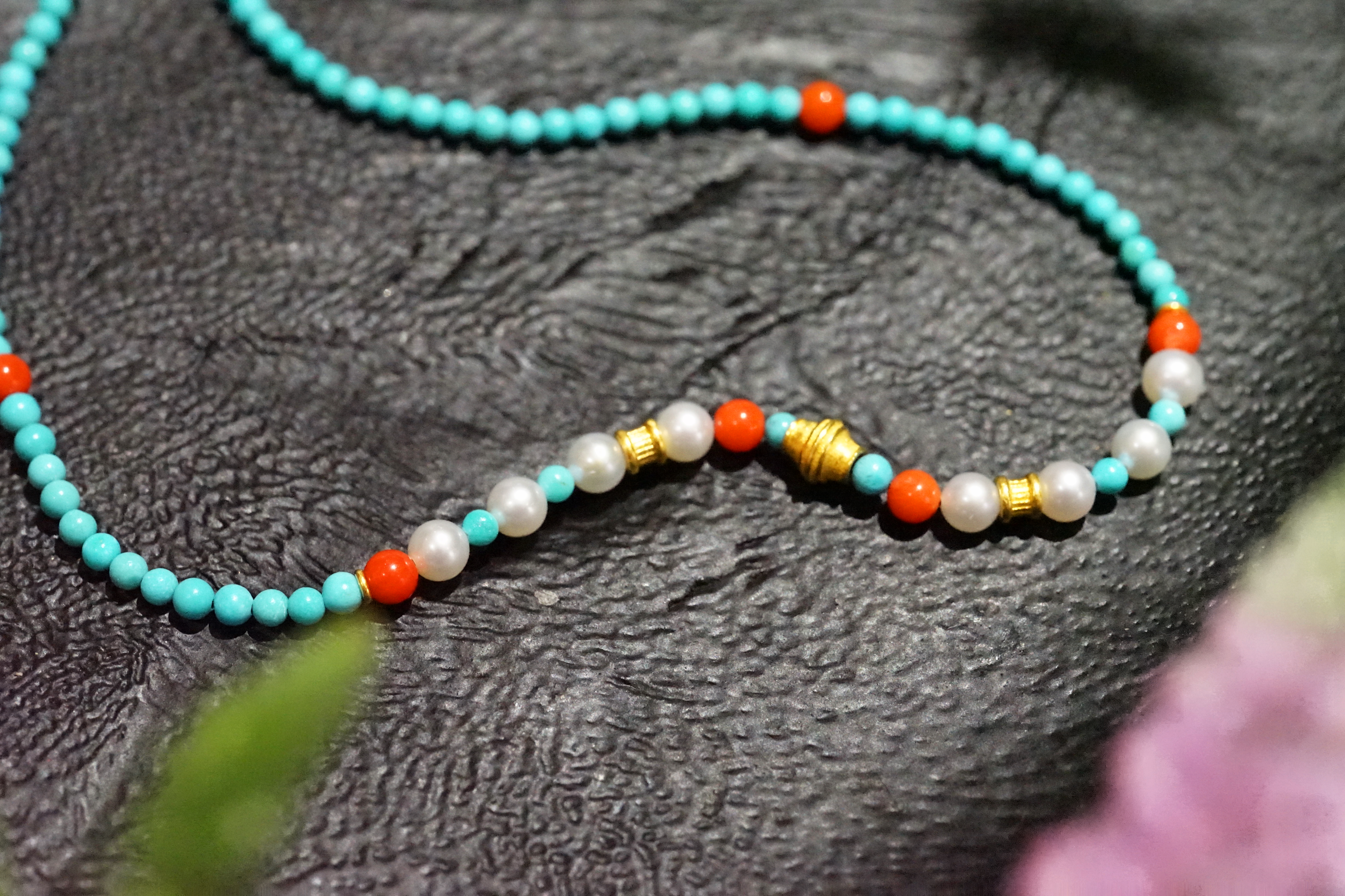 18K+足金绿松石颈链 特价