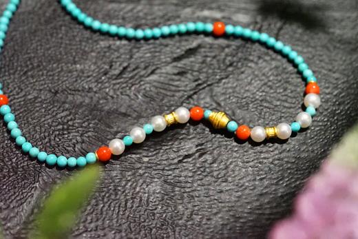 18K+足金绿松石颈链 特价 商品图0