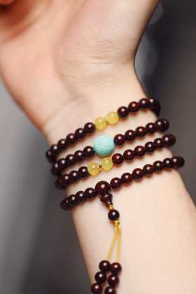 原创小叶紫檀手串满金星0.6*108颗