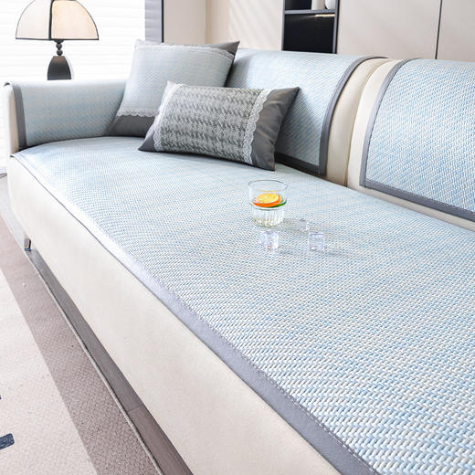 夏季冰丝藤席沙发垫 凉垫防滑冰丝坐垫 商品图7