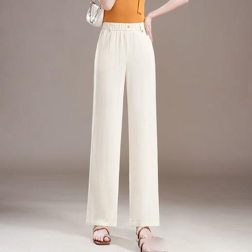 MYX-XYF-9917-L夏季薄款窄版阔腿裤2025年新款松紧腰垂坠感修身直筒裤休闲九分裤 商品图1