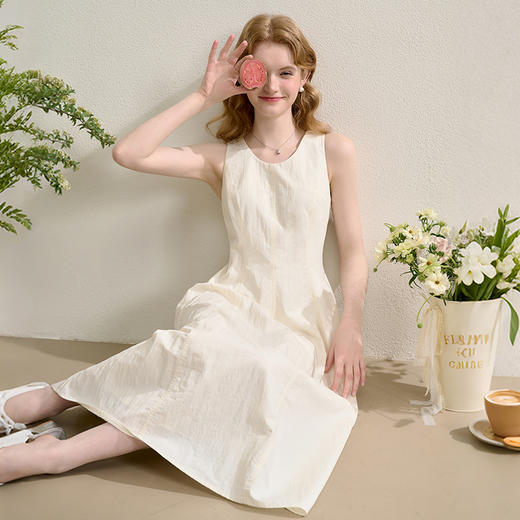 法式气质高级感简约背心裙女夏季收腰花苞裙连衣裙V0950343 商品图2
