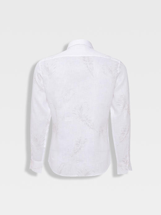 callisto白色亲肤亚麻植物羽毛花型衬衫 商品图1