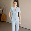 IWY/夏季短袖薄款西装套装女高级感蓝色职业装酒店前台接待工装23CP318 商品缩略图1