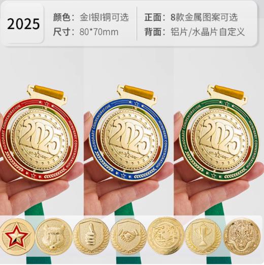 金属旋转奖牌双面粘贴定制图案八款可选 商品图0