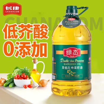 长康 双低菜籽油5L 非转基因低芥酸低硫苷 物理压榨一级食用油 /粮油调味 /食用油 /菜籽油 商品图0