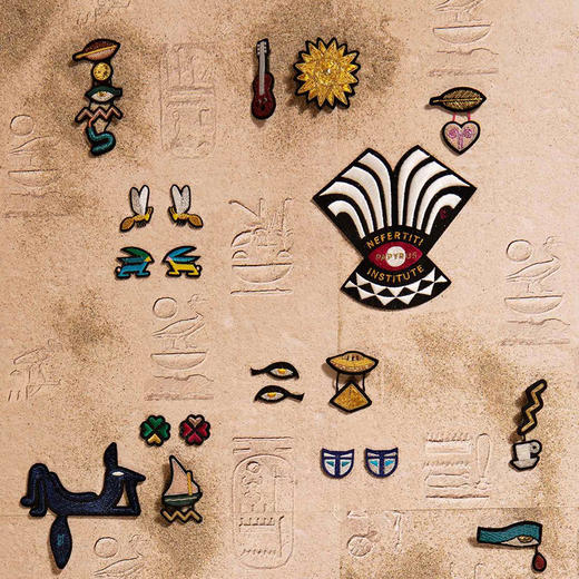 订购8周到｜Macon & Lesquoy-Hieroglyphs-象形文字 金属丝线 刺绣 胸针［法国设计师］ 商品图1