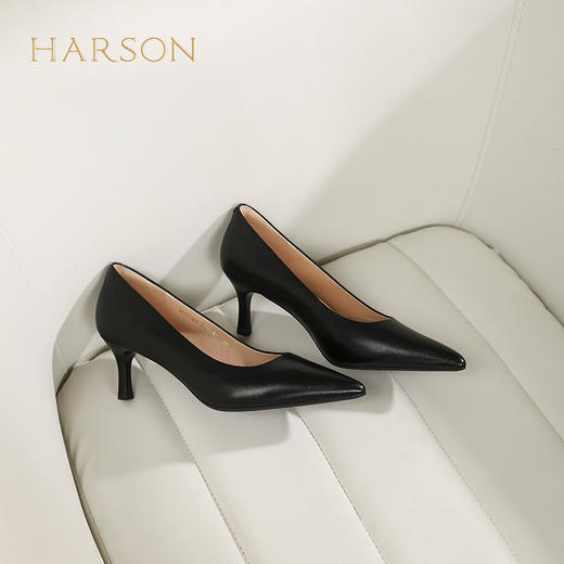 HARSON哈森25春季新品女鞋法式高跟尖头浅口单鞋HS257906 商品图1