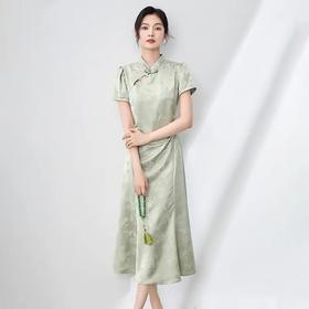 「高货wl」全新升级【铂金会员358/天猫479/差价121】(00038)洛诗琳新中式浮雕提花连衣裙2025夏季复古国风改良显瘦裙子00038