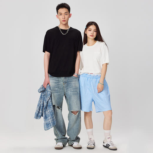 NPC潮牌老钱风【伊力特】口袋肌理压印棋盘格短袖T男潮流NP44TE24 商品图1