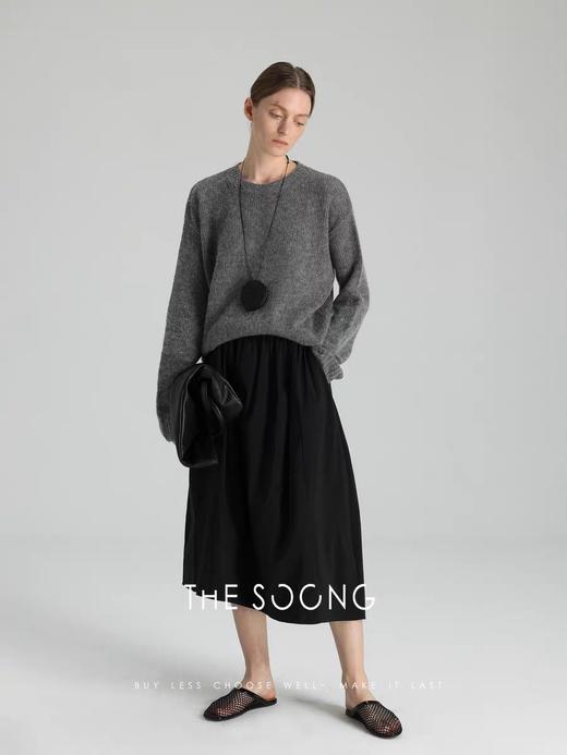 THESOONG‘康宝徕‘极简花纱软糯肤感圆领长袖上衣HWMY5457 商品图3