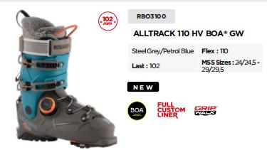 25/26ROSSIGNOL雪鞋ALLTRACK 110 HV BOA GW - STEEL GREY/PETROL BLUE 商品图0