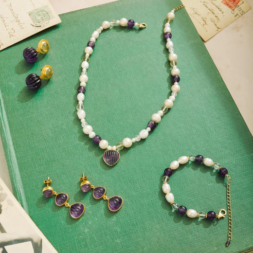 订购10周到｜Carousel Jewels-Rosario-贝壳形 紫水晶 耳环［英国设计师］ 商品图2