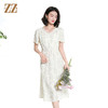 佐尔美夏季新款时尚气质碎花桑蚕丝短袖连衣裙女M42LS91 商品缩略图1