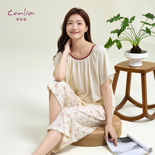康妮雅女式短袖中裤套头套装 商品图3