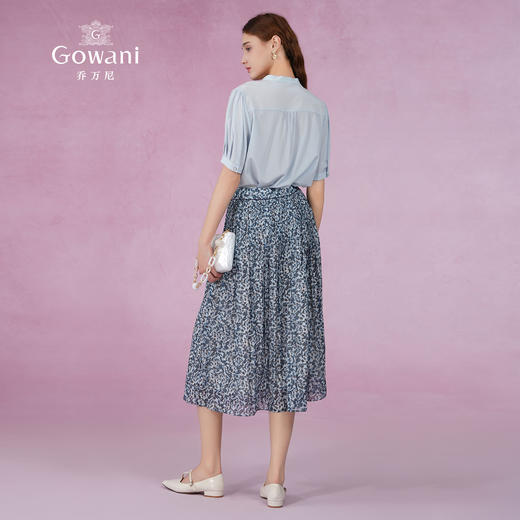 乔万尼百褶半身裙夏季新品显瘦百搭油画风设计师款ET2D305 商品图4