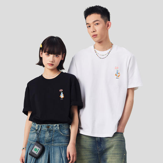 NPC潮牌纯棉【青花瓷】发泡印花圆领短袖T恤男潮流中国风NP45TE14 商品图1