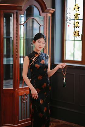 【灼 华】复古无袖盘扣旗袍写意花纹绽风华勾勒东方曼妙身姿国风新中式