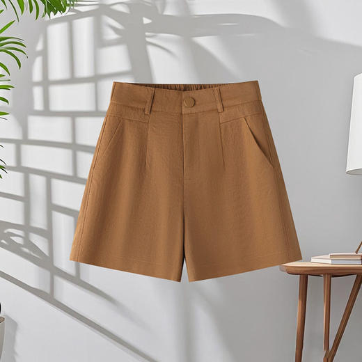 MYX-XYF-8921-L纯色西装五分裤女士短裤2025年夏季新款高腰薄款显瘦休闲阔腿裤 商品图3