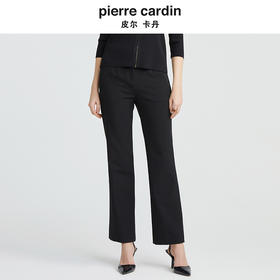 [皮尔卡丹女装]连衣裙蕾丝拼接长袖优雅商务通勤羊毛裙