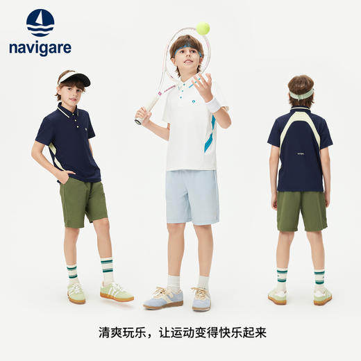【纳维凯尔】【120-165】Navigare意大利小帆船男童夏款短袖POLO衫 商品图4