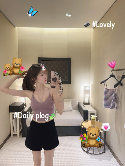 金蘑菇菇 Borgo Santo “Blumari*”中意紫罗兰/V领宽松无袖上衣 商品图2