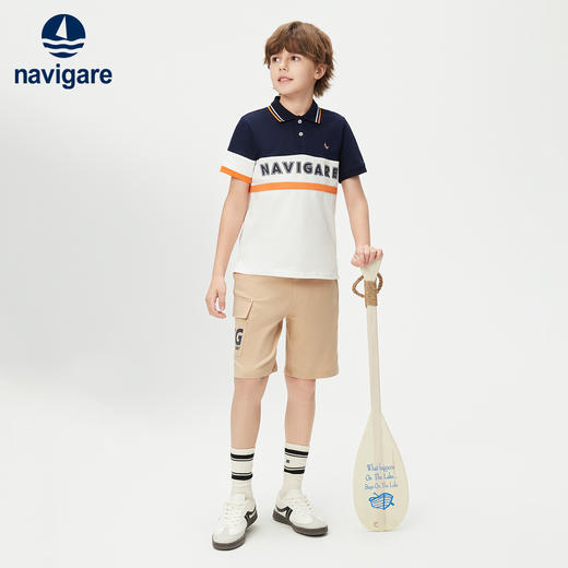 【纳维凯尔】【120-165】Navigare意大利小帆船男童夏款短袖POLO衫 商品图2