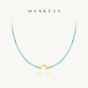 热卖！Manreya“松山汀岚”绿松石淡水珍珠银镀金项链 商品缩略图2
