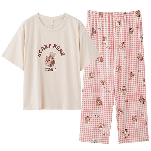 康妮雅女式短袖长裤套头套装 商品图6