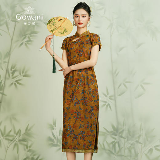 乔万尼夏季真丝连衣裙重磅19mm桑蚕丝新中式复古旗袍设计ET2E309 商品图2