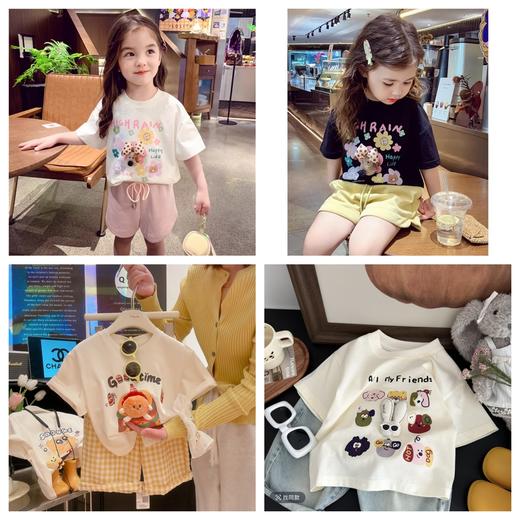 【观偎】纯棉T恤 夏季亲子款夏装玩偶T恤卡通T恤 8862 商品图0