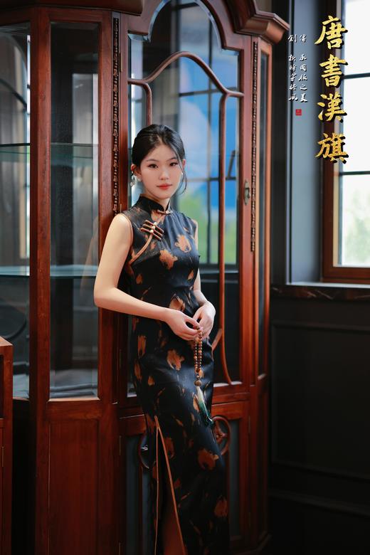 【灼 华】复古无袖盘扣旗袍写意花纹绽风华勾勒东方曼妙身姿国风新中式 商品图7