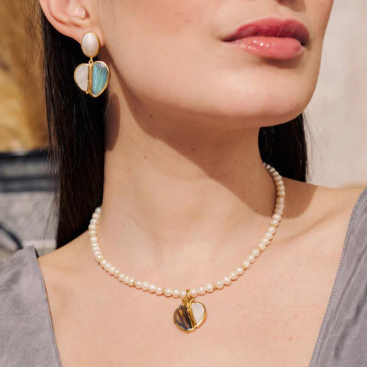 订购10周到｜Carousel Jewels-Lola-心形 拉长石 月光石 珍珠 项链［英国设计师］ 商品图3