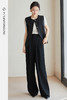 FUYAO扶摇 新中式时尚套装女黑色马甲无袖上衣高级感阔腿裤两件套 商品缩略图5