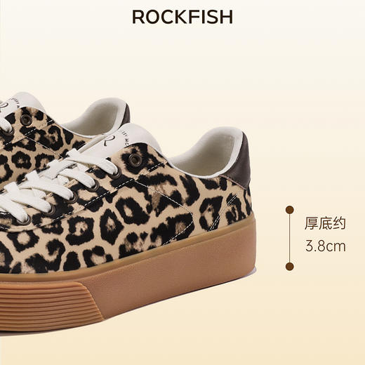 Rockfish 901厚底豹纹德训鞋美式复古增高芭蕾时尚休闲板鞋 商品图2