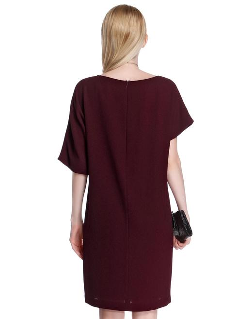 4894415141474 JOAN&DAVID 酒红色圆领欧美风宽松短袖连衣裙 商品图1