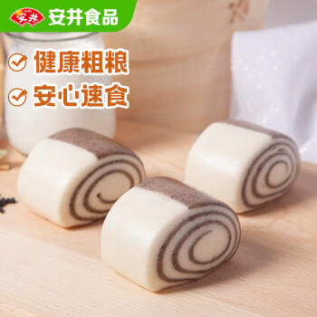 安井黑米馒头 1kg 2斤装约48个 杂粮馒头包子 传统加热即食糕点早餐 商品图5