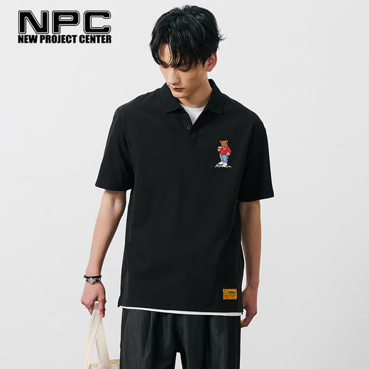 NPC潮牌喝茶熊刺绣logo【珠地网眼索罗娜】polo衫男舒适NP52TE21 商品图2