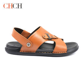 CHCH祈祈夏季男士拖鞋真皮外穿露趾凉拖CN1A5051