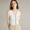 AD2025新款白色醋酸无袖针织背心精致V领镶钻设计感简约百搭上衣 商品缩略图0