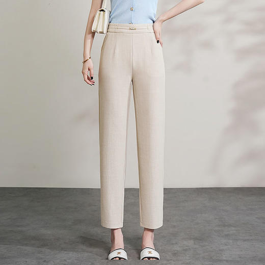 MYX-KDFY-S1953-L通勤时尚小直筒裤小个子高腰九分裤2025年夏季新款休闲时尚锥形裤 商品图0
