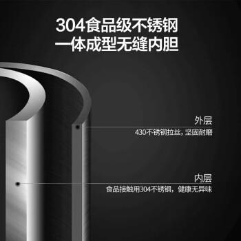美的（Midea）烧水壶电热水壶双层防烫全钢食品级304一体无缝内胆电热水壶家用1.7L大容量泡茶 SH17X2-301 商品图1