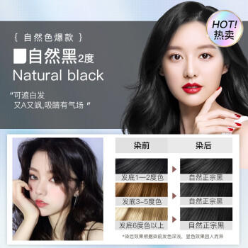 靓逸（LIANGYI）易梳彩蓝自然黑400ml染发剂植物配方纯染发膏盖白头发不沾男女士 商品图0