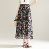 MYX-KDFY-S1917-L印花雪纺百褶A字裙垂坠感修身显瘦中长裙2025夏季新款休闲半身裙 商品缩略图0
