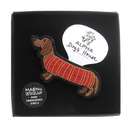 北京仓｜Macon & Lesquoy-Dachshund-腊肠犬 金属丝线 刺绣 胸针［法国设计师］ 商品图2
