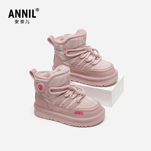 ANNIL/安奈儿雪地靴2024新款冬季女童加绒童鞋保暖棉鞋男童大棉靴HM4411161 商品图4
